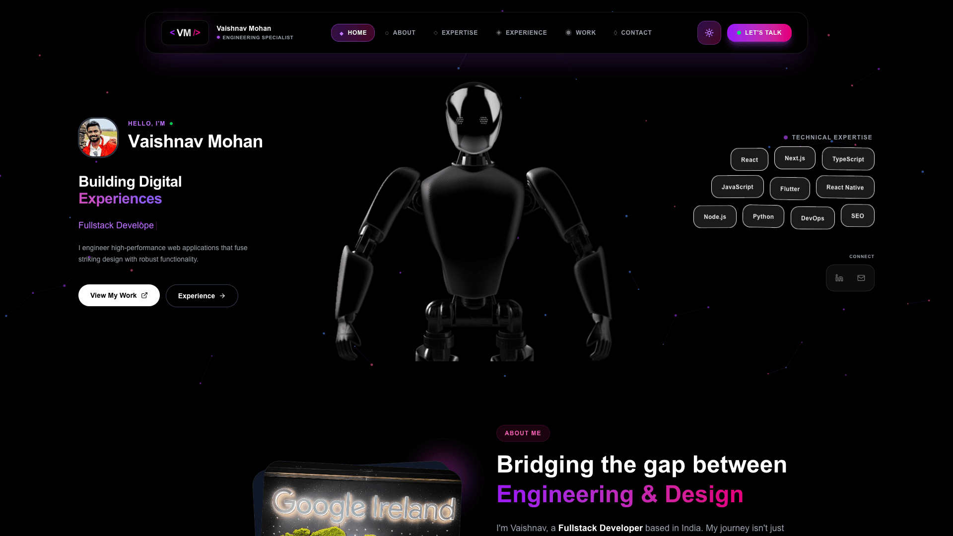 Portfolio v2 Desktop View