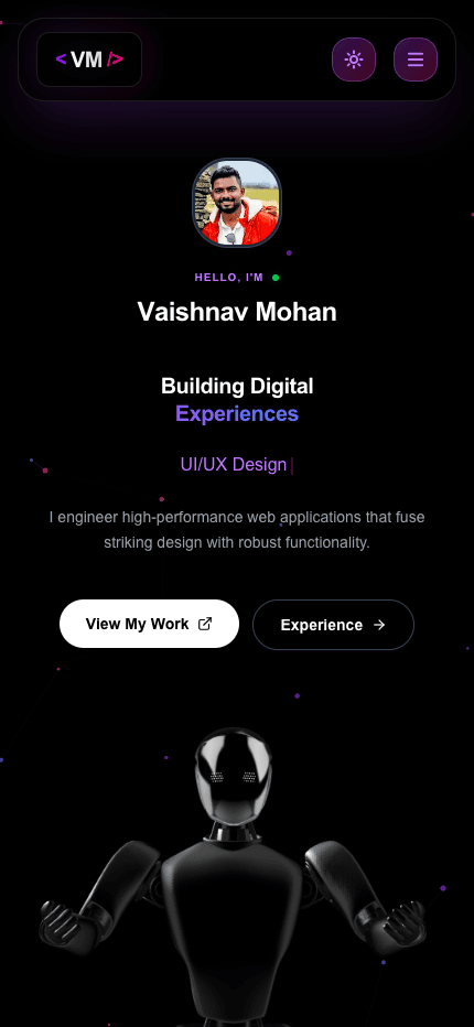 Portfolio v2 Mobile View