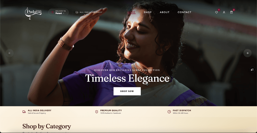 Pudavai Desktop View